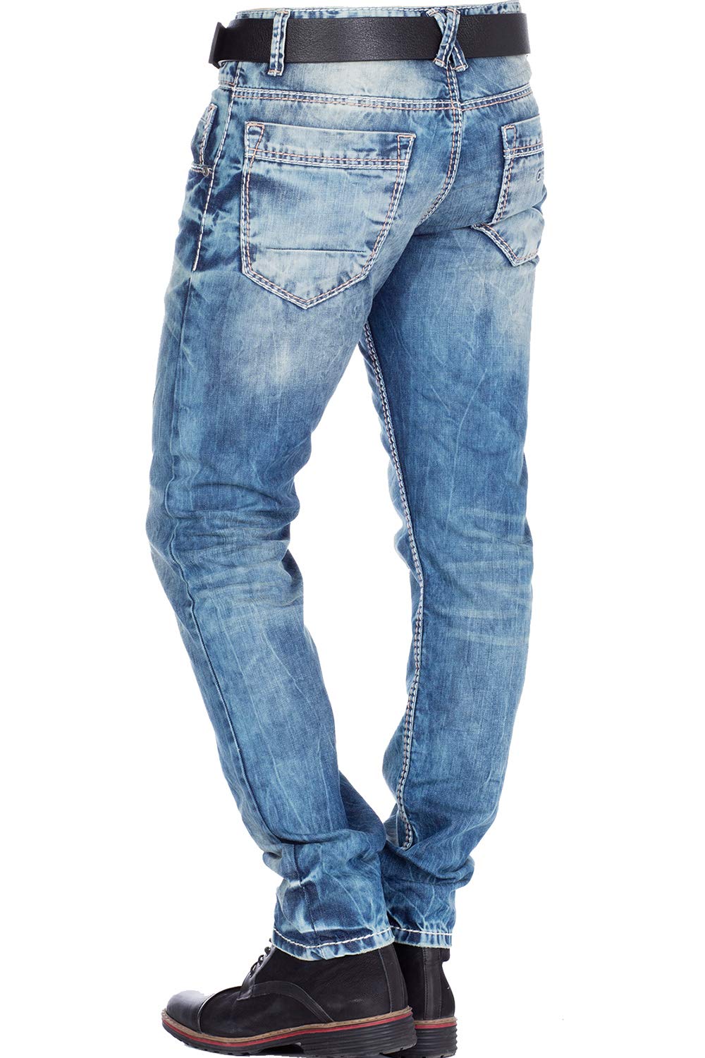 Cipo & Baxx Herren Jeanshose | Regular, Straight & Slim Fit | Destroyed & Used Denim | Moderne Casual Freizeit Hose