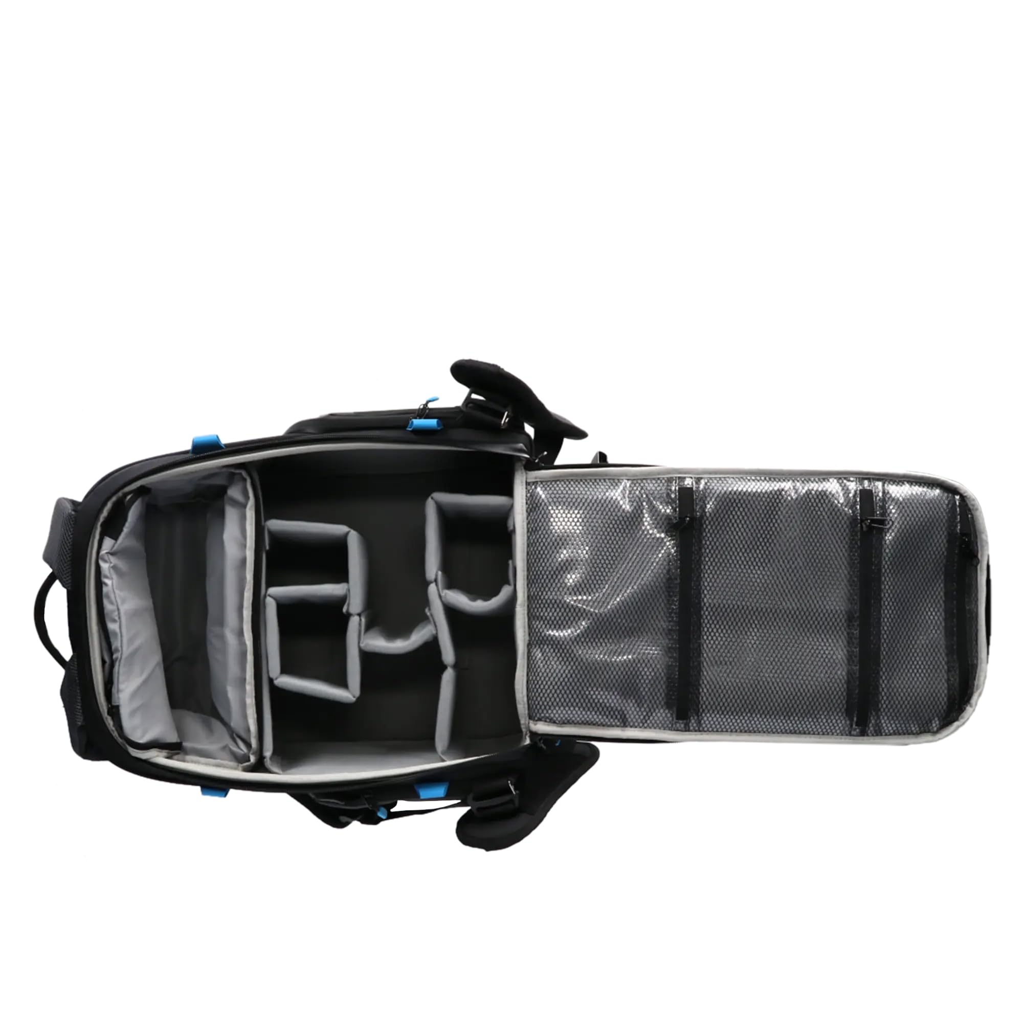 Rollei Fotoliner Ocean Pro: Großer Kamerarucksack in Schwarz aus 49 recycleten PET-Flaschen, Handgepäck-geeignet, inkl. Laptop-Fach, versetzbare Trennwände