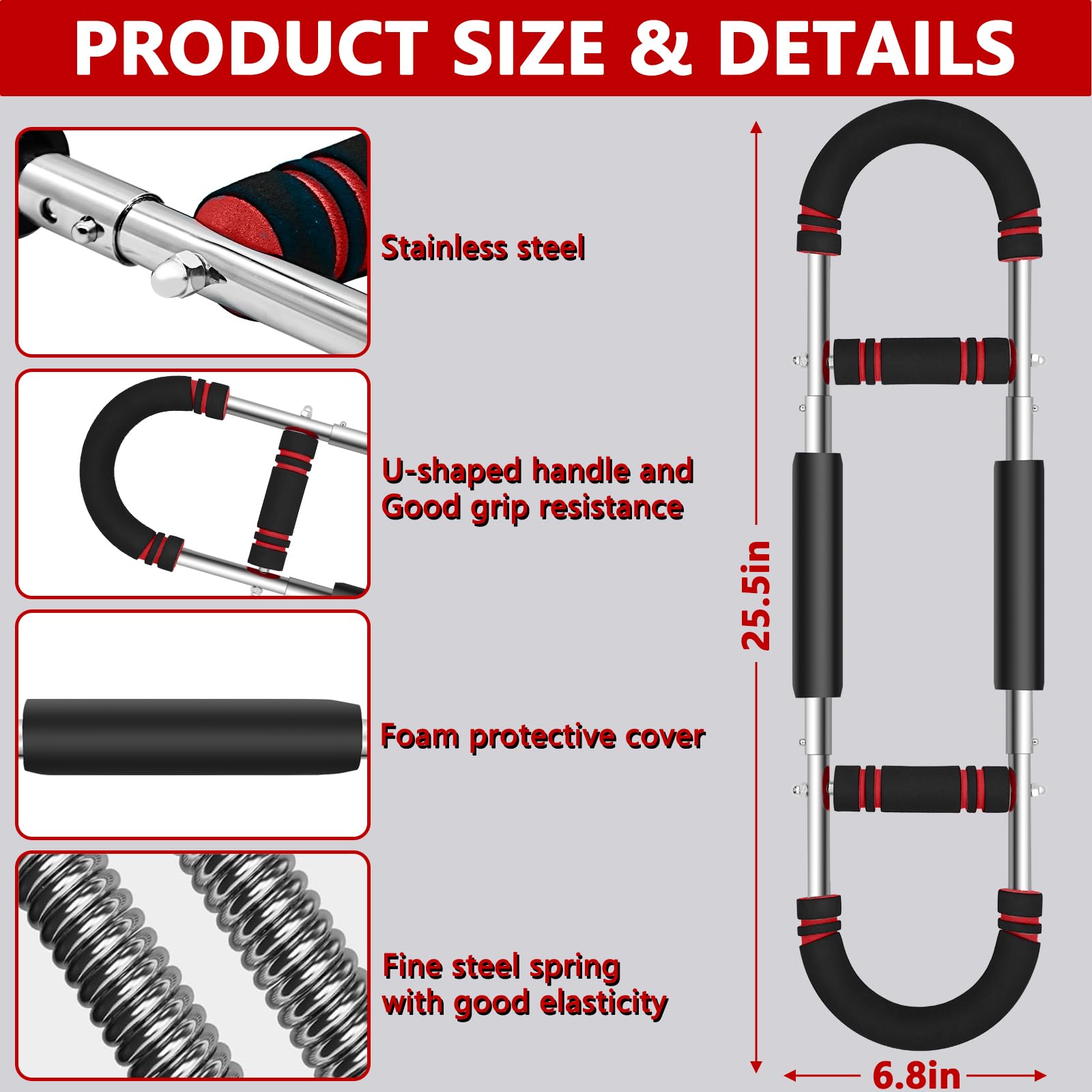 Shaker Twister Arm Trainer, 66-110lb Adjustable Chest Workout Equipment, Chest Trainer for Men Arm Workout Equipment - Image 2