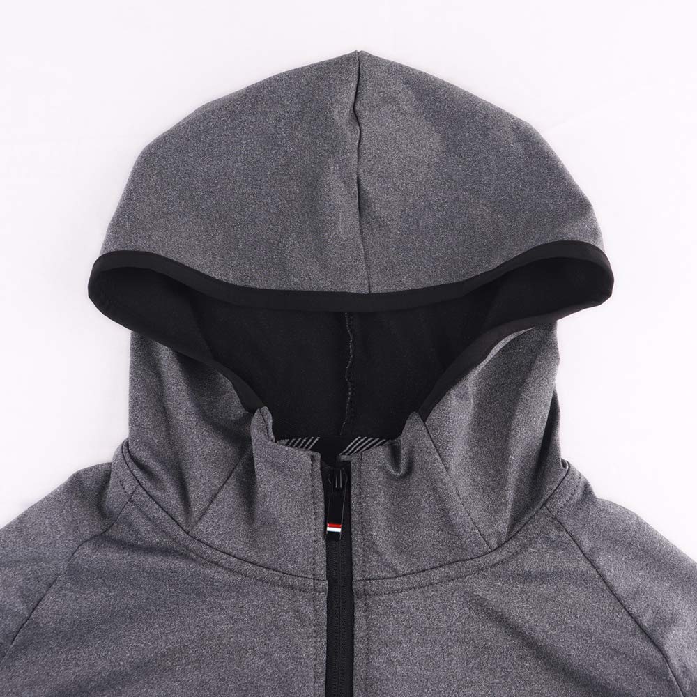 Muscle Alive Hombres Cremallera Corriendo Sudaderas con Capucha Deporte Chaquetas Aptitud Gimnasio Camisa Deportes Parte Superior