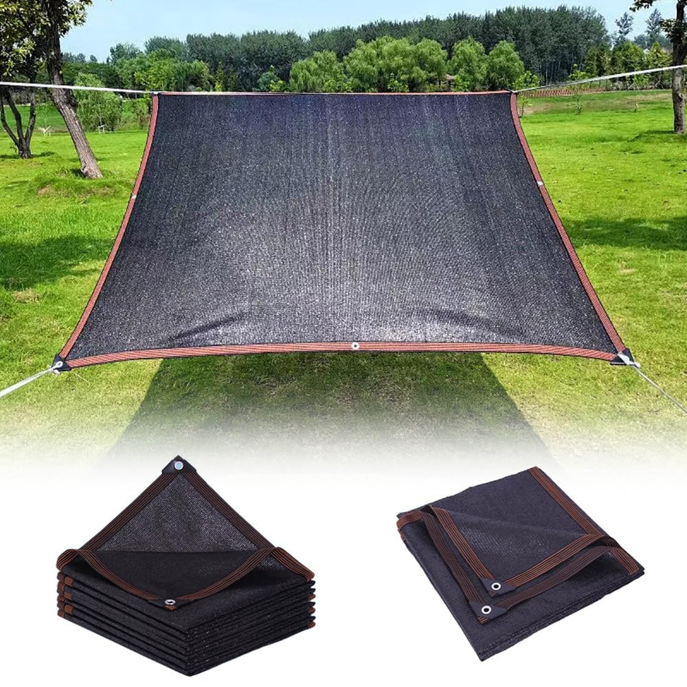 GJZQDKX Sun Shade Netting with Grommets - 8x15m Breathable Garden Shade Cloth for Pergolas & Greenhouses - UV Protection Outdoor Canopy Cover