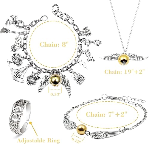 Miniatura 5 de Fancy Space Juego de pulseras con dijes, pulsera ajustable con temática de magia, regalo de cumpleaños para niños, niñas y mujeres