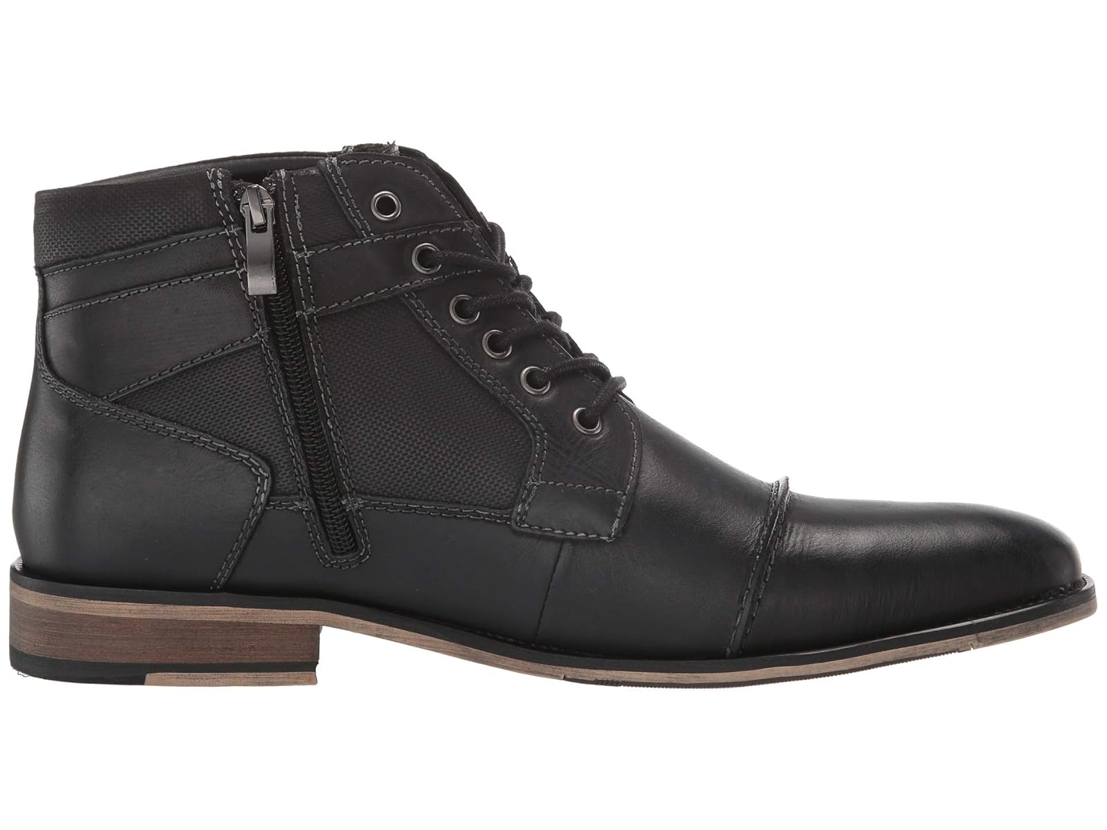 Steve Madden Mens Jotter Black Leather Combat BOOTS Size 12 for sale