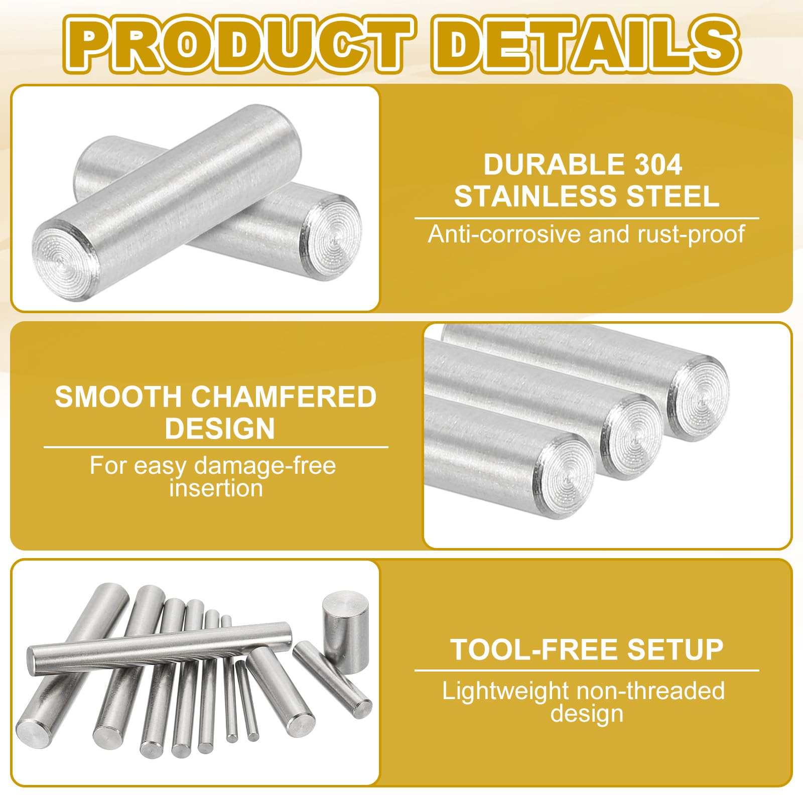 PATIKIL 4mm x 15mm Dowel Pin Stainless Steel - Image 3