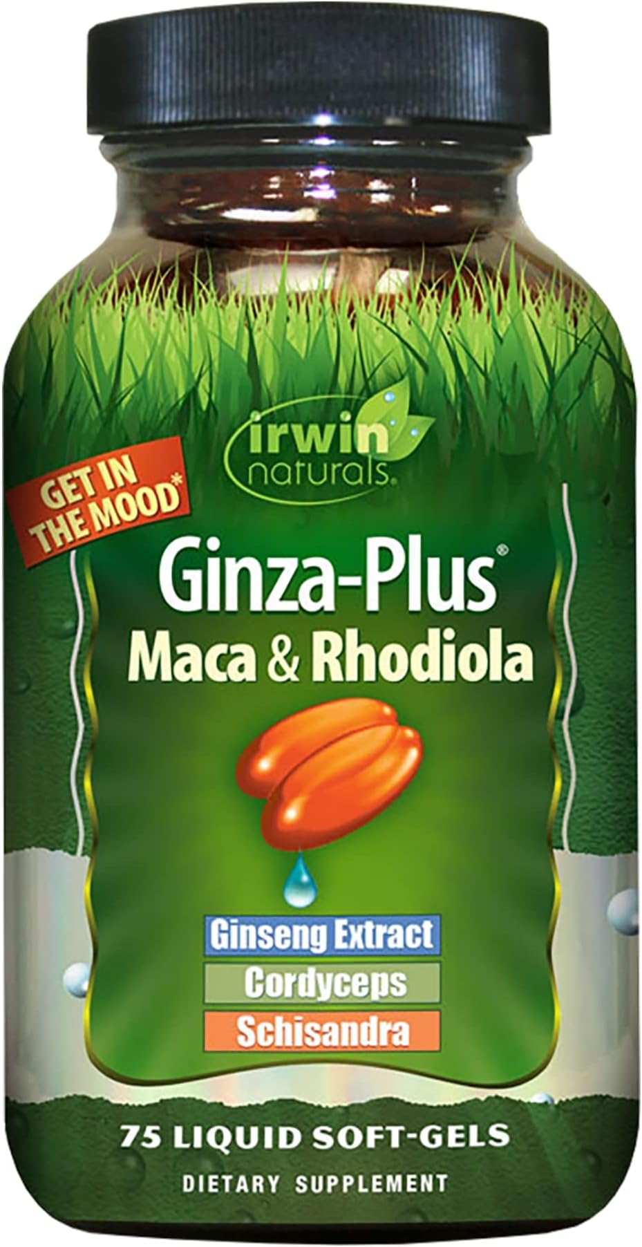 Irwin Naturals Ginza-Plus Maca & Rhodiola for Mental Balance and Stress Relief, 75 Liquid Softgels