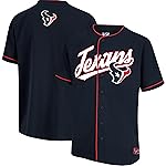 Ultra Game NFL Official Adults Game Day Button Down Baseball Mesh Jersey Shirt - Unisex, Houston Texans, Team Color, Medium