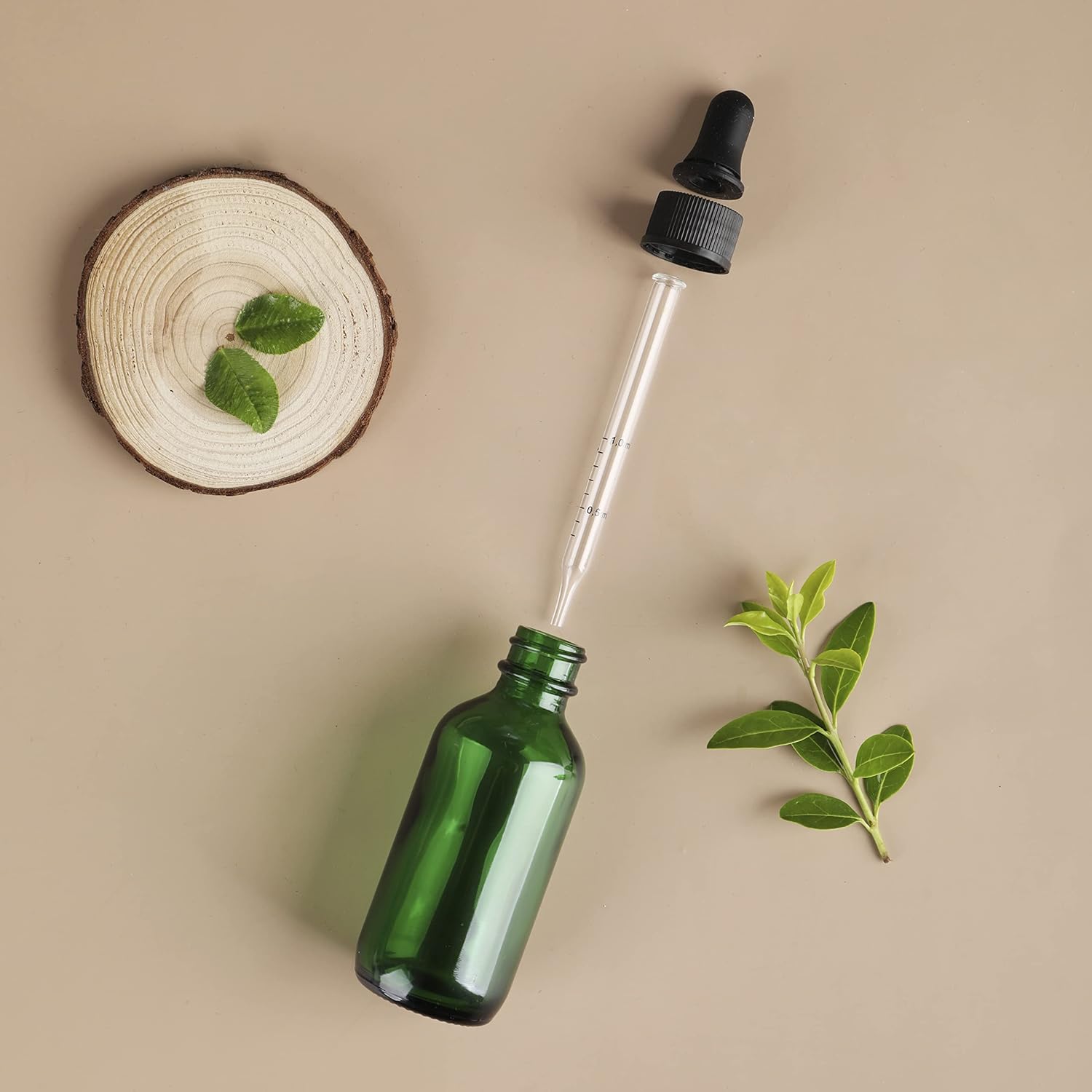 2 oz Glass Dropper Bottle,Glass Eye Dropper with Scale for Essential Oils,Tincture Bottles with Dropper, Leak Proof Travel Bottles for Liquids,Pack of 24