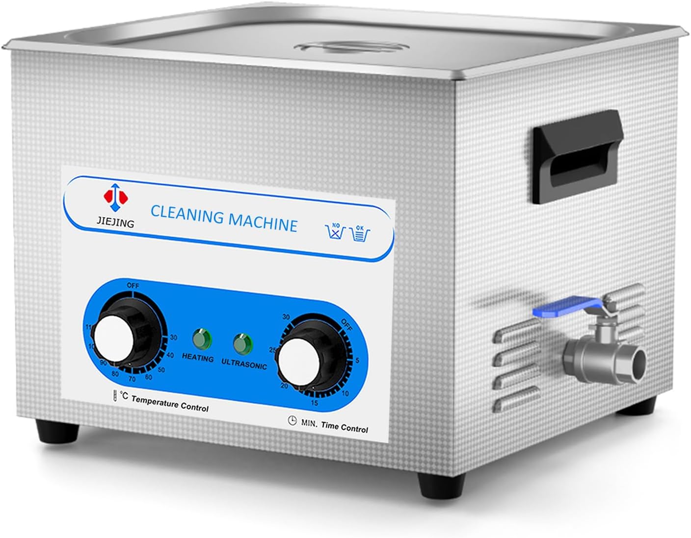 15L Ultrasonic Parts Cleaner Knob Control 40kHz Heated Jewelry Cleaner Ultrasonic Machine (Basket Included)