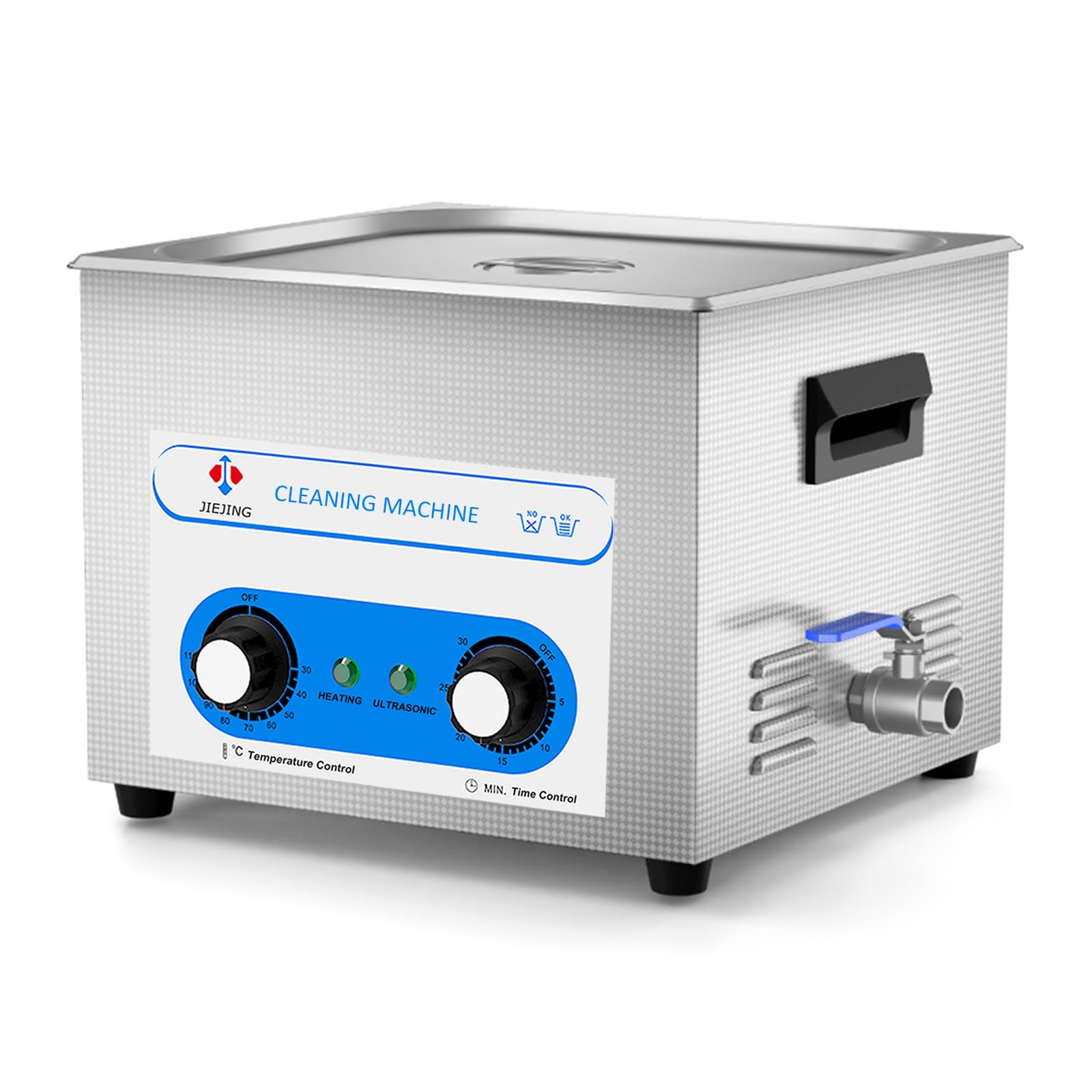 15L Ultrasonic Parts Cleaner Knob Control 40kHz Heated Jewelry Cleaner Ultrasonic Machine (Basket Included)