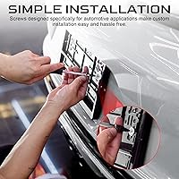 Vista 6 de LivTee Tornillos inoxidables para placa, marcos y cubiertas de en automóviles y camiones, juego de 4 pernos con montaje autorroscantes de acero