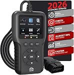OBD2 Scanner Enhanced Universal, Check Engine Code Reader 65000+ Fault Codes, Battery Voltage Check, I/M Readiness, Live Data, Read & Clear Error Codes for All OBD II Protocol Car 1996+(Black)