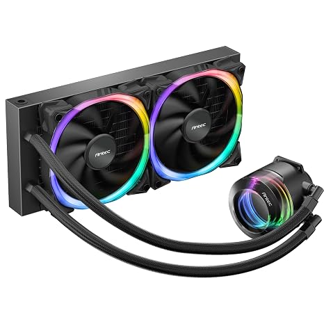 Antec Vortex 240 ARGB 240mm AIO Sıvı İşlemci Soğutucu, 2x120mm Fusion PWM ARGB Fan, Intel/AMD, Siyah