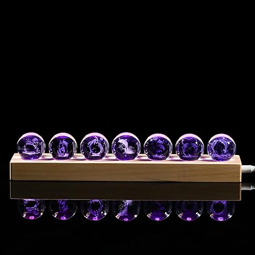 Qianwei Bola de cristal 3D, regalos de delfín para mujeres y hombres, 7 piezas de decoración de delfines, estatuas de cristal para decoración de
