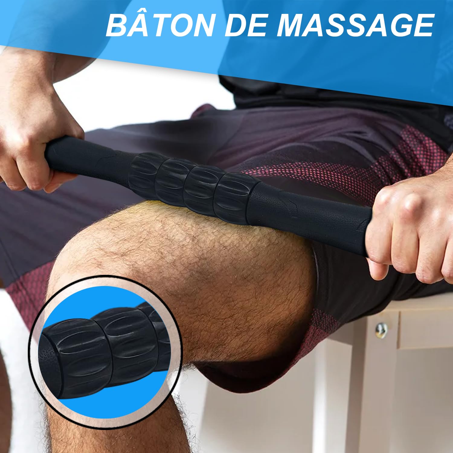Elvire Sport Rouleau de Massage Musculaire, Foam Roller Balle Massage, Doux et Trigger Point, Soulage: Dos, Jambes, Fasciite Plantaire, Cou, Pieds
