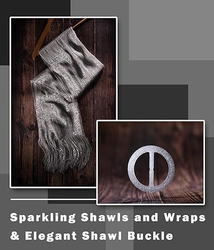 Miniatura 2 de Chales metálicos brillantes y envolturas con hebilla, para vestidos de noche, fiestas, bodas, novias, damas de honor