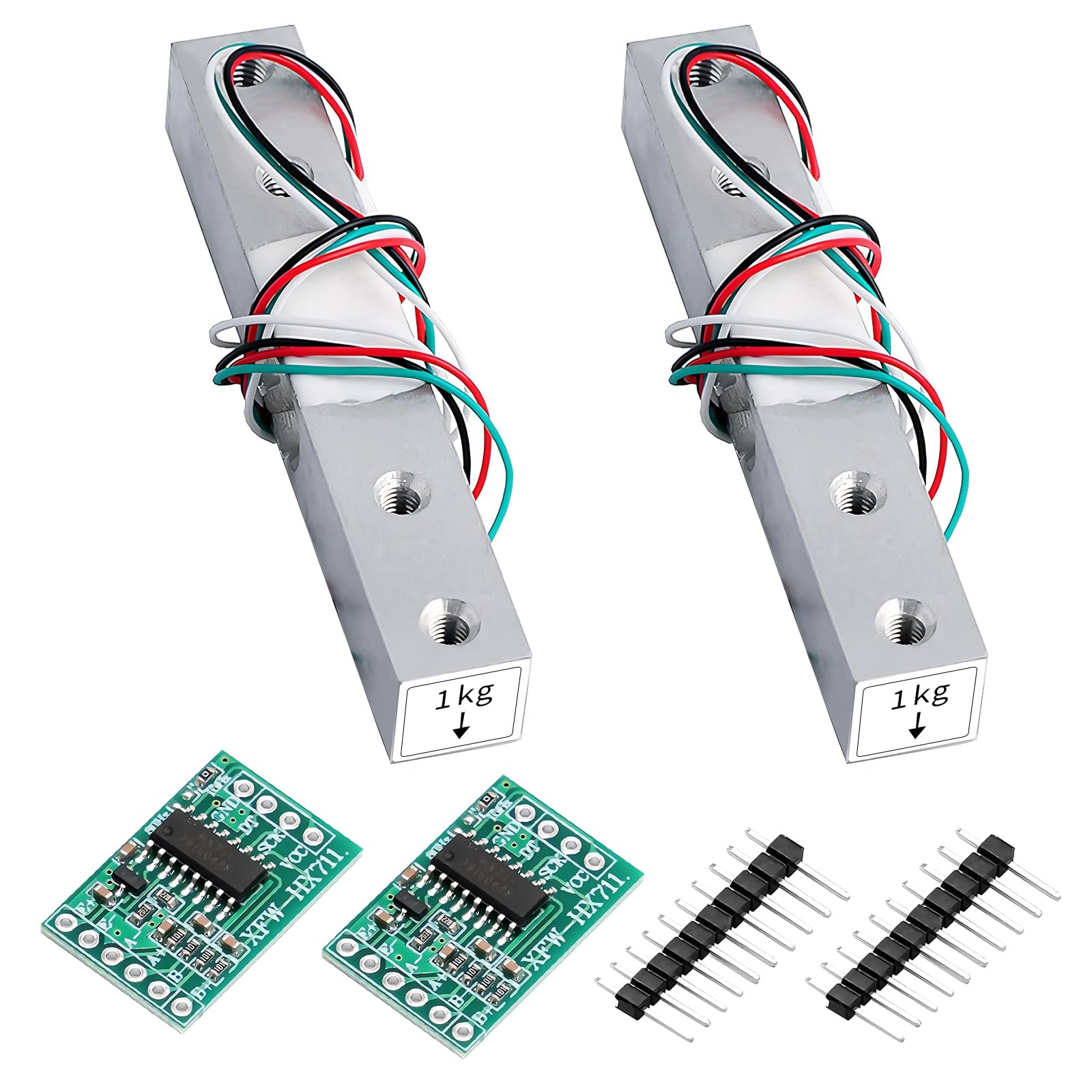2PCS HX711 ADC Celle di carico 1kg Sensore di peso Celle di peso digitali Sensore di peso 1KG bilance elettroniche portatili da cucina, Peso celle di carico