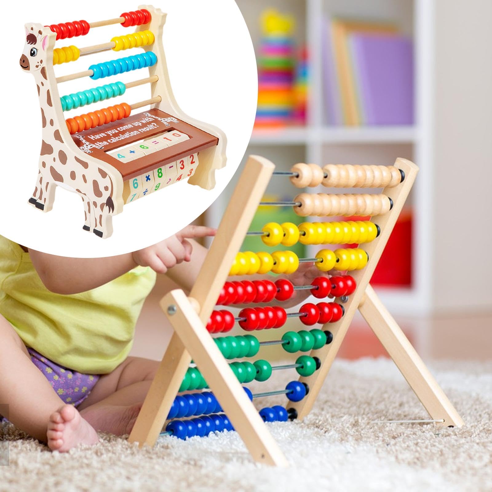 Générique Boulier En Bois, 5 Rangées, Jouet D'apprentissage Des Mathématiques pour Les Tout-petits âgés de
