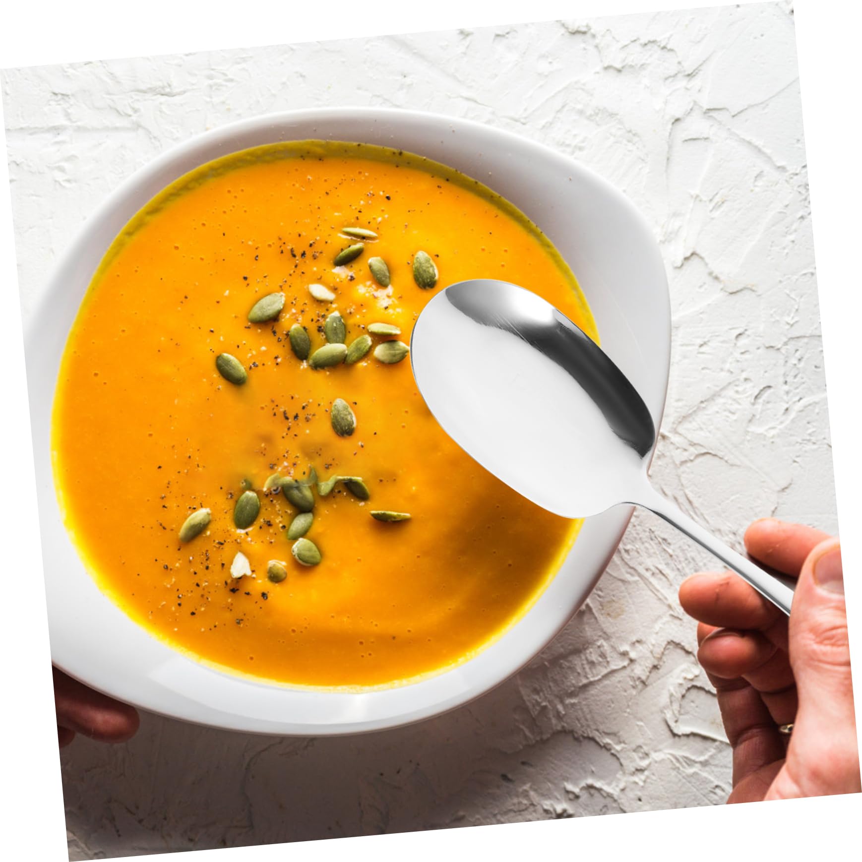 SOLUSTRE 2pcs Extended Stainless Steel Slotted Serving Spoon Portable Dinner Utensil for Kitchen