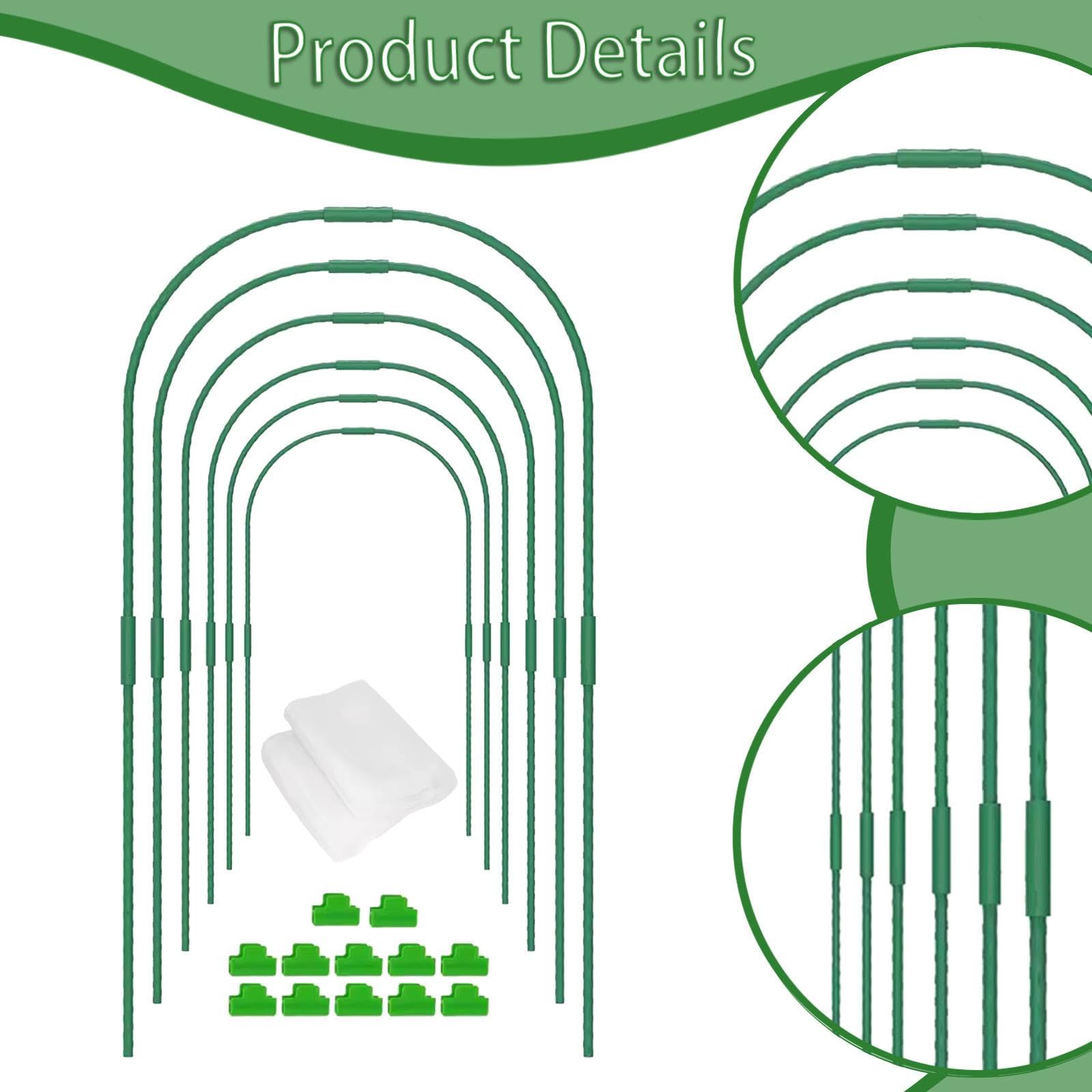 Invernadero para Plantas Kit de Marco para Camas Elevadas con Clips Apoyo de Acero Manganeso Práctico Y Adecuado para Huertos Jar, con Red