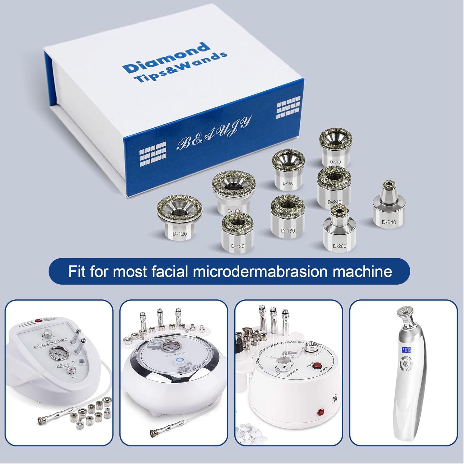 Diamond Dermabrasion Head, Microdermabrasion 9 Tips, Exfoliator Home Facial Dermabrasion Tool - Image 3