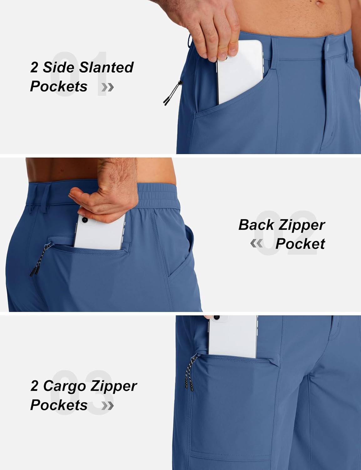 TACVASEN Men's Hiking Cargo Shorts 10" Quick Dry Lightweight Stretch Dress Shorts Outdoor Golf Travel with 5 Pockets - Image 5