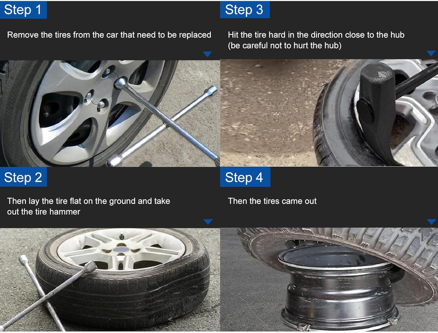 Duckbill Shaped Tire Bead Breaker, Tire Hammer with Ken Tool 35429, for Passenger Car Truck Bus ATV UTV Farm Tractor Aircraft Tires, Includes Tire Bead Breaking Wedge