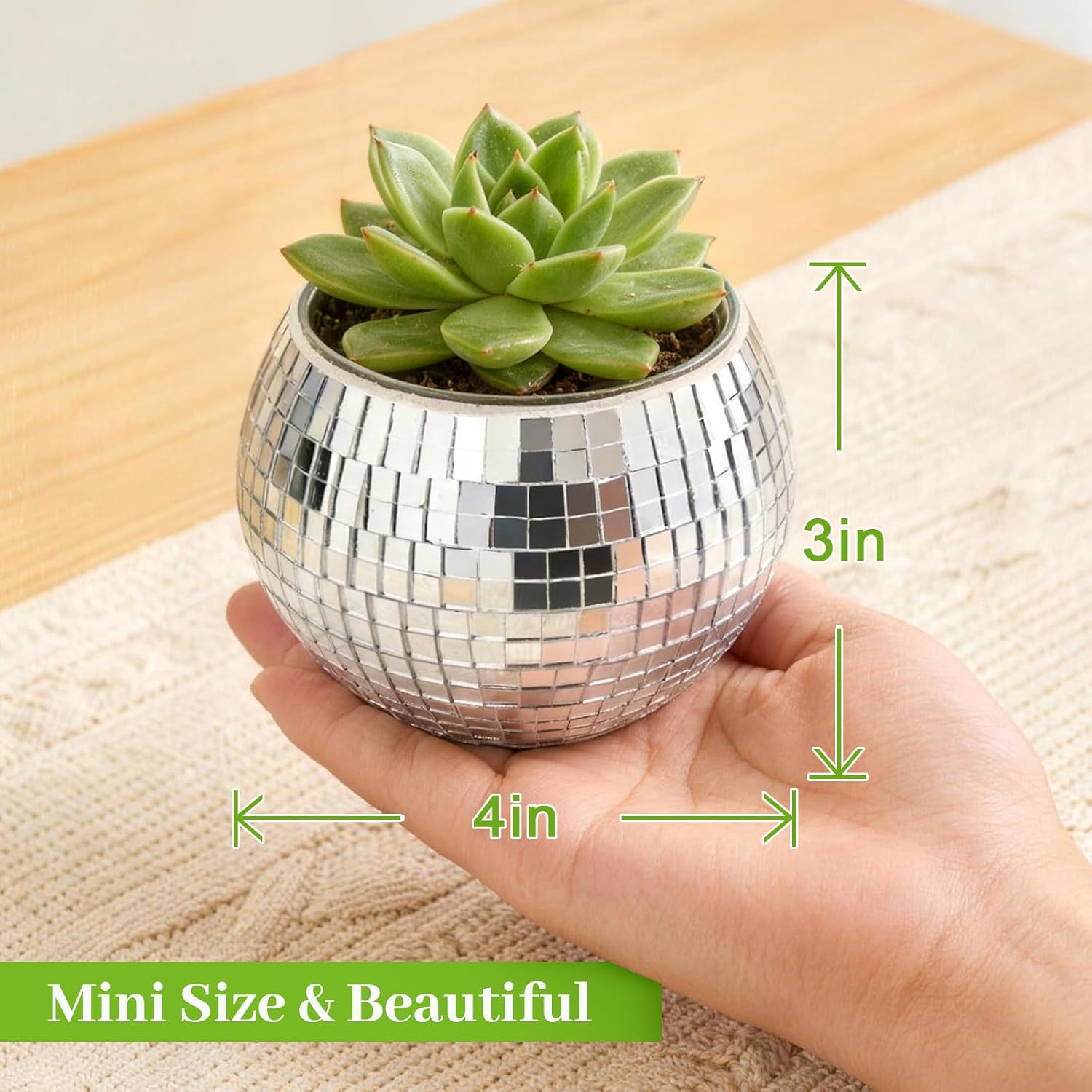 Luditek 6 Pcs Disco Ball Vase, Mirror Disco Ball Decor for Wedding Table Centerpieces, Glass Planter Party Decorations for Christmas Home Birthday Flowers Plant Lover Unique Gifts