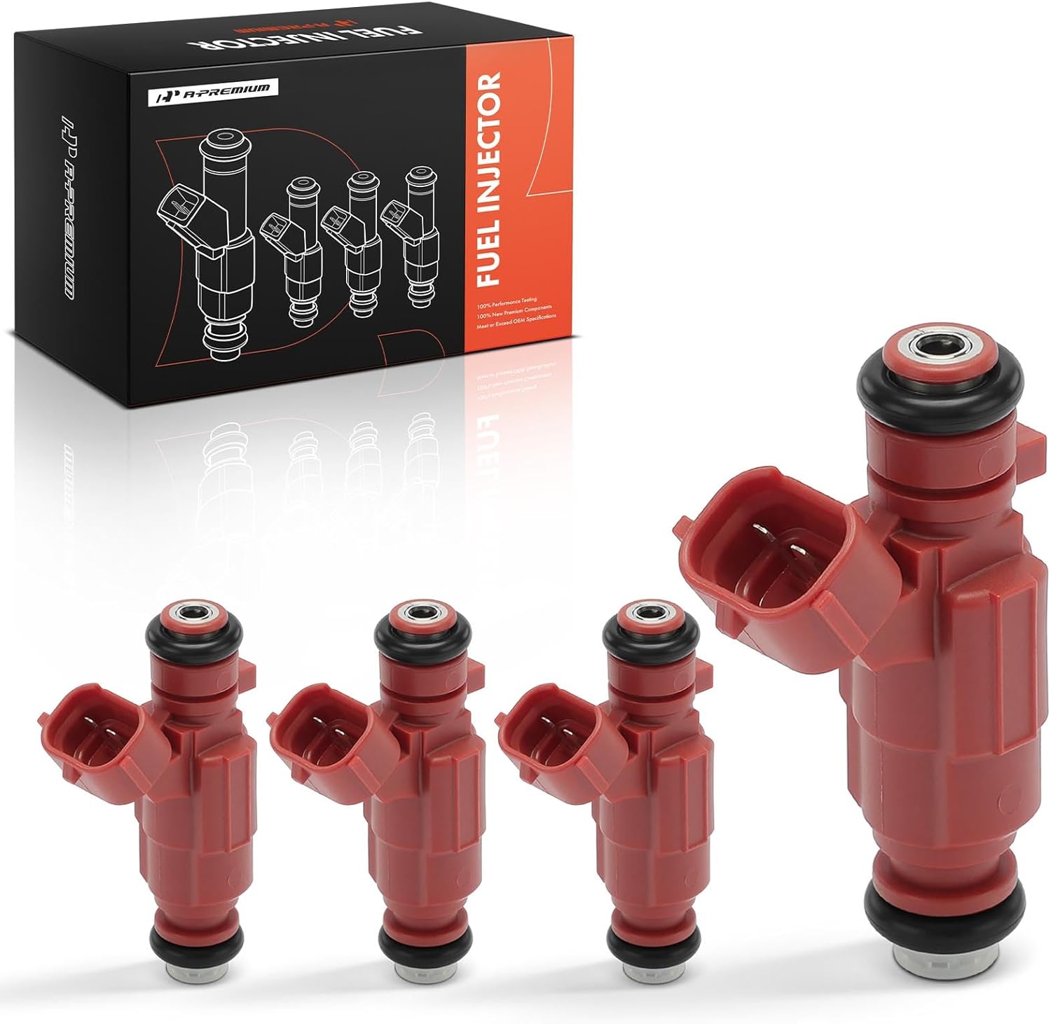 A-Premium 4 Holes Set of 4 Fuel Injectors Compatible with Kia Spectra 2000-2004, Sephia 1998-2001, 1.8L, Replace# 9260930008, 0K2A513250A