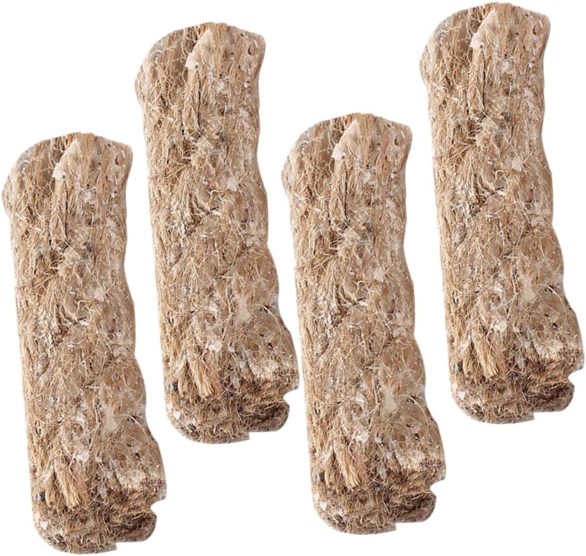 KICHOUSE 4 Pcs Jute Fire Starter Rope Set Waterproof Natural Jute Wick for Outdoor Camping BBQ and Hiking Portable Fire Lighter Tools for Emergency Use