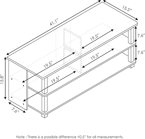 Miniatura 2 de Furinno Turn-N-Tube - Zapatero compacto de 3 niveles para entrada de armario, color espressonegro