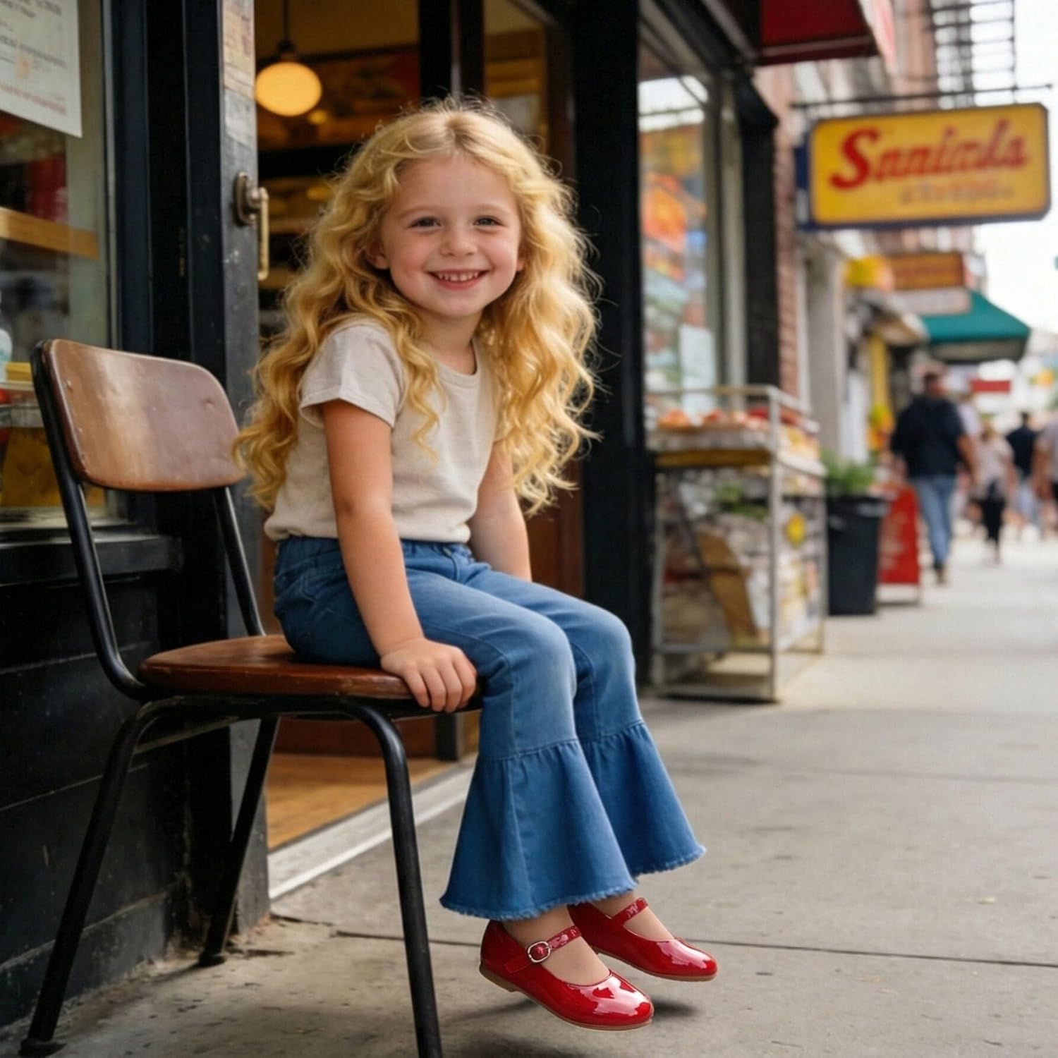 ESTINE Mary Jane Flats for Toddler Girls Little Kids Glittery Dress Princess Wedding Ballet Shoes - Image 3