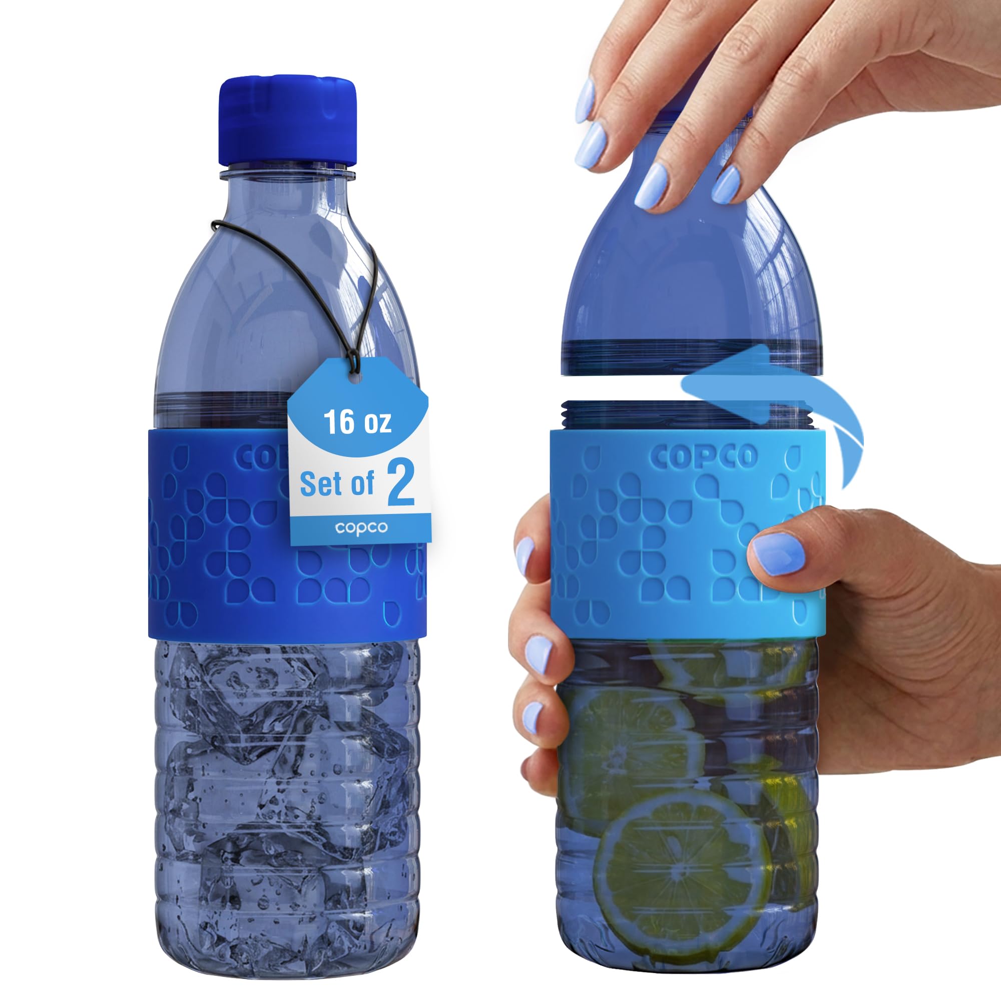 Amazon.com: Copco Hydra Water Bottle 16.9 oz - Navy & Blue, Set of