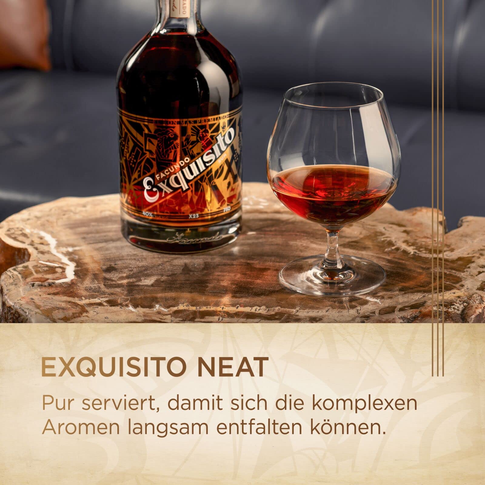 Facundo Exquisito Premium Aged Dark Rum in Geschenkbox, tropisch gereifter dunkler Rum, im Sherryfass veredelt, BACARDÍ, ideal als Geschenk, 40% Vol., 70 cl/700 ml