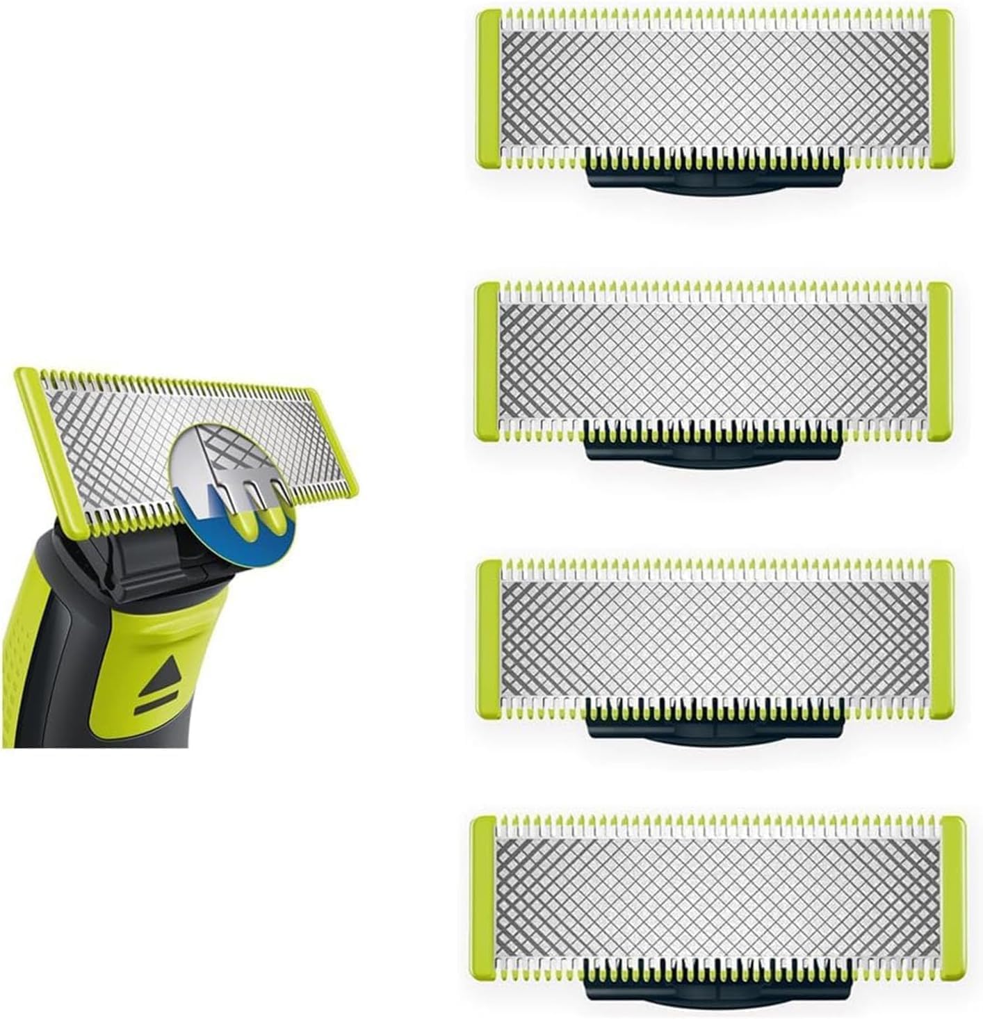 Replacement Trimmer Blades compatible with Philips One 1 Blade Electric Shaver QP220/50, QP220/51, QP420/60, QP230/50, 4-Pack - E