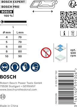 Bosch Pro Cyl-9 Fayans Matkabı Seti, 5 Parça, Seramik, Gri