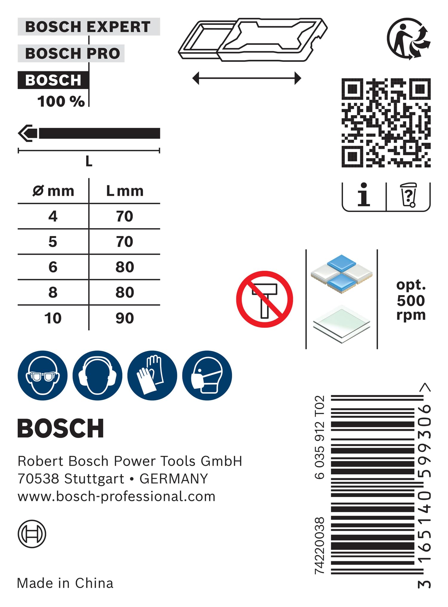 Bosch Professional Set de forets pour carrelage CYL-9 SoftCeramic Ø 4-10 mm gris
