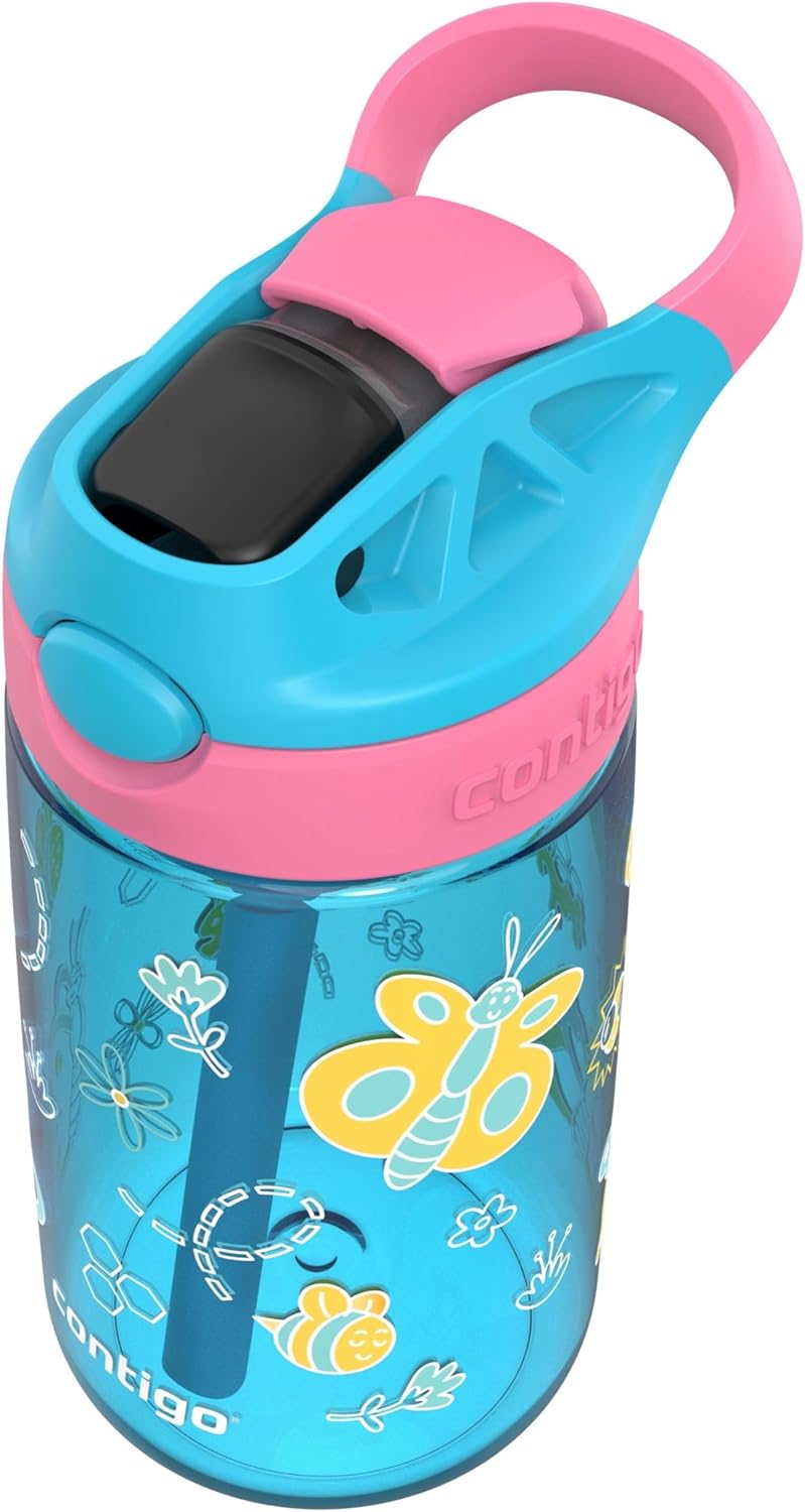 Contigo Kid's 14 oz. AutoSpout Straw Water Bottle - Blue Raspberry/Azalea - Image 2