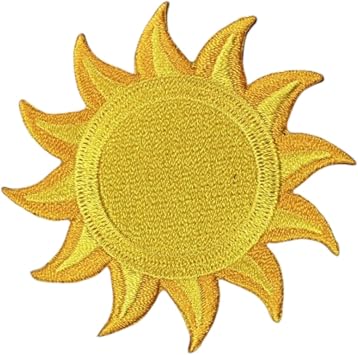 Embroidered Sun Iron On Patch Celestial Symbol Patch Representing Light, Energy, and Positivity