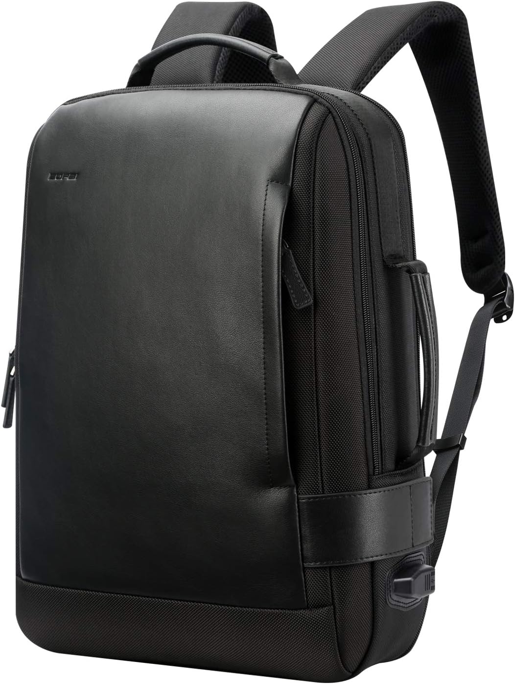 Business Smart 15.6 Inch Laptop Backpack Convertible Expandable Anti-Theft USB Charging Multi-Functional Travel Professional Work Office Men Commuter Large Black With Bottle Holder Waterproof