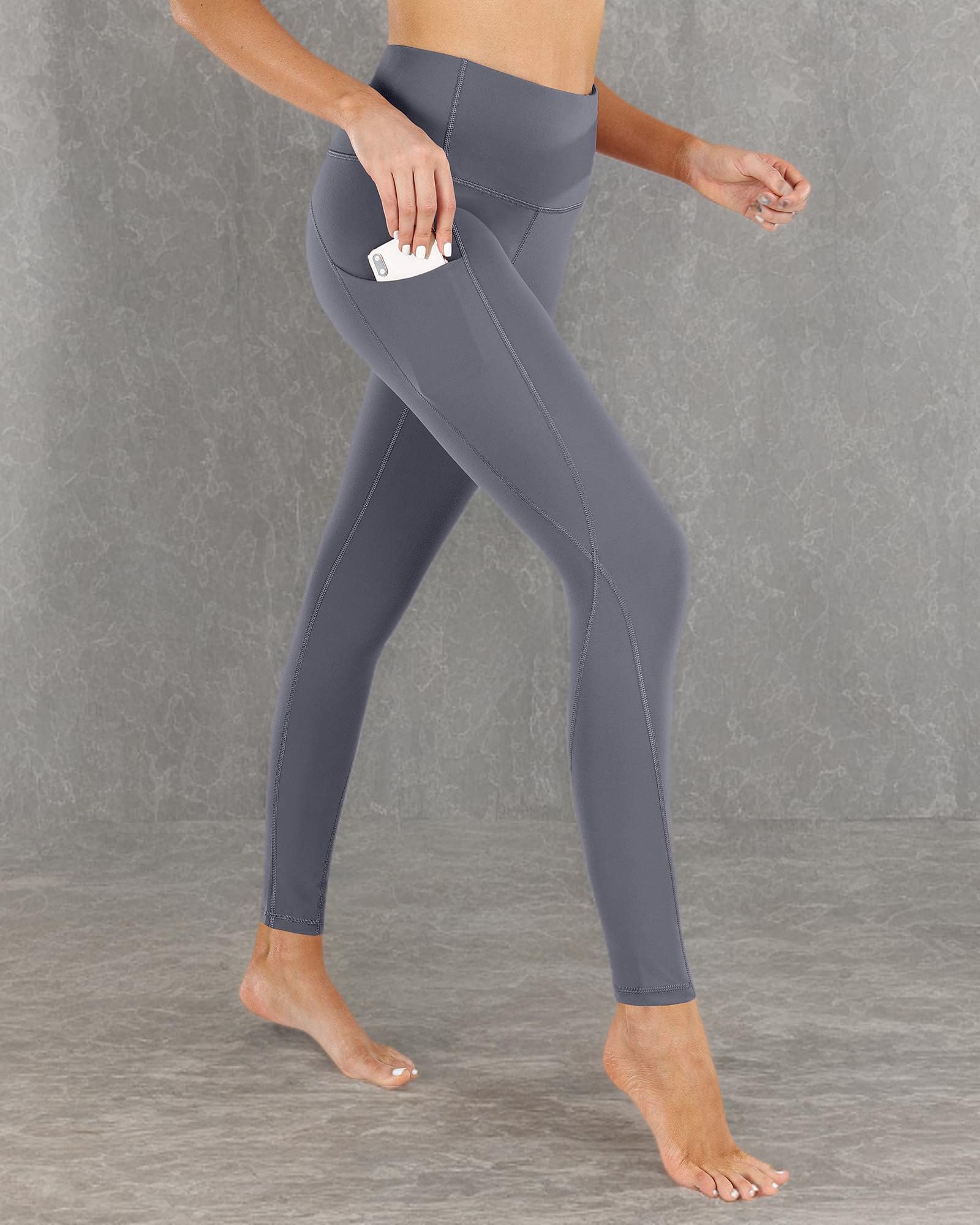 PHISOCKAT Pantalones de Yoga de Cintura Alta para Mujer con Bolsillos, Leggings con Bolsillos, Control de Abdomen, Leggings de Yoga para Entrenamiento