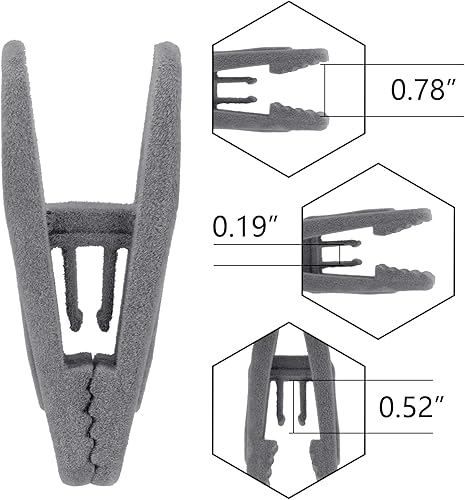 Miniatura 2 de Tinfol 50 clips de terciopelo para colgar, clips grises fuertes flocados para dedos, clips para colgar pantalones para perchas finas