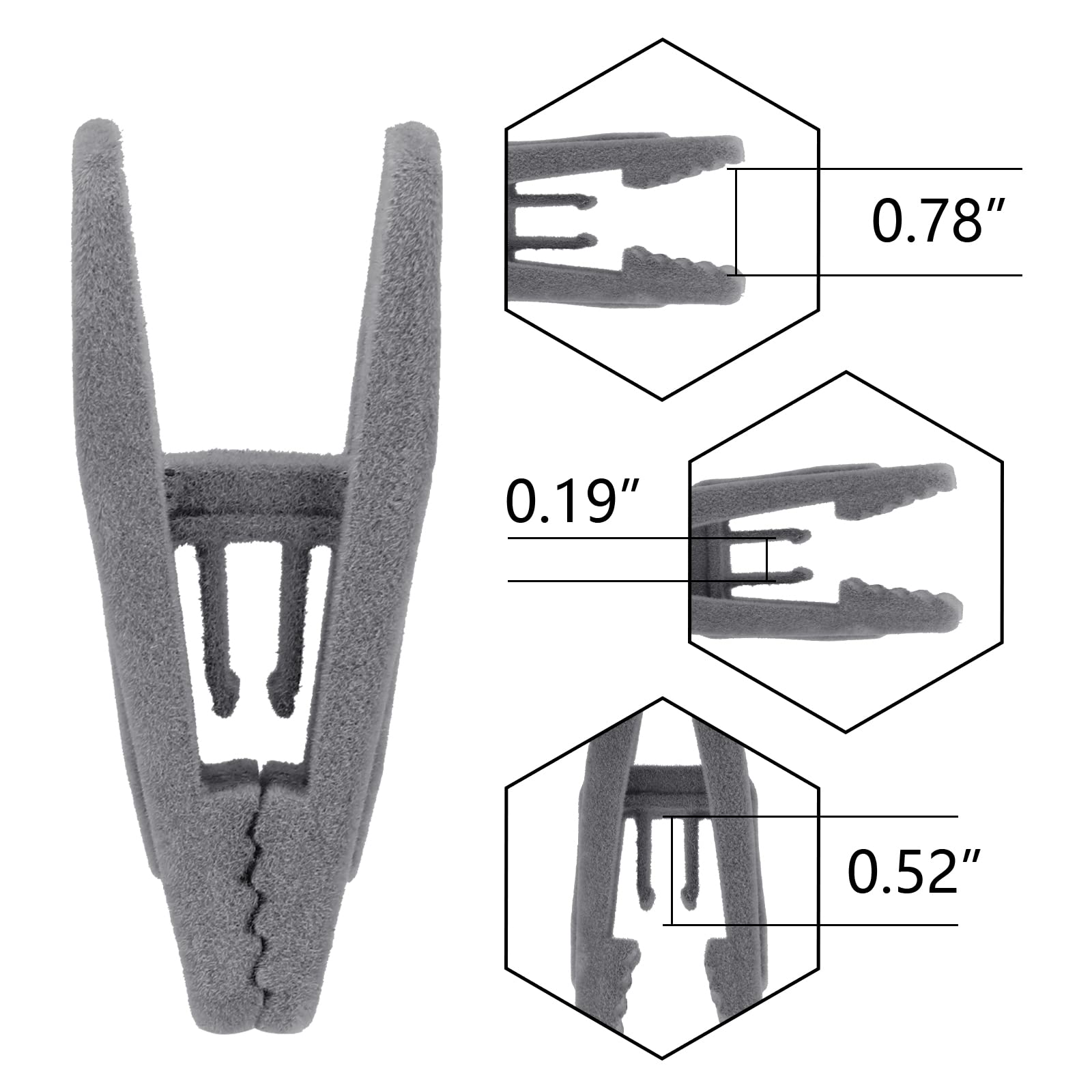 10 Pcs Clips De Cintre En Flocage Antidérapants En Velours Pour Pantalons Jupes Costume D'Affaires Chaussettes (Noir