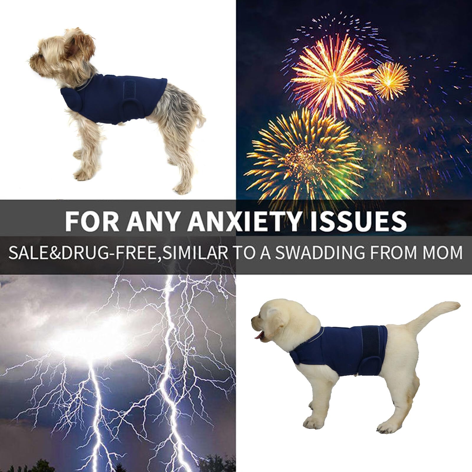 Hunde-Angsthemd – Beruhigende Weste Für Feuerwerk & Gewitter, Verstellbar, Größe XL