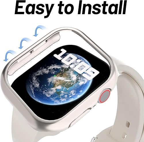 Miniatura 9 de Funda protectora de policarbonato duro compatible con Apple Watch Series 7/8/9 de 1.772 pulgadas, carcasa protectora de borde para Apple Watch