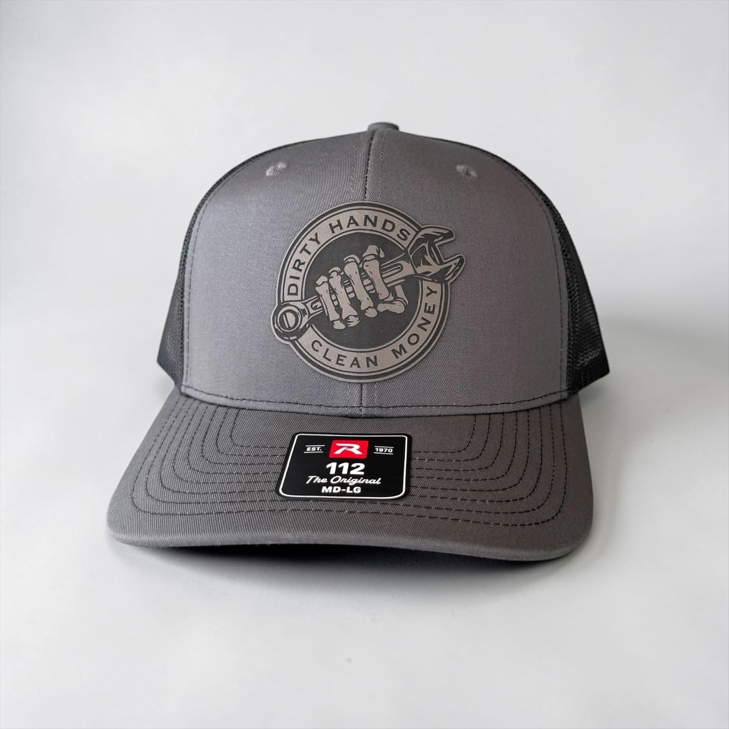BUBBLEHEAD INK Dirty Hands Clean Money Hat, Blue Collar Hat, Mens Hats Funny for Hardworking Gentlemen