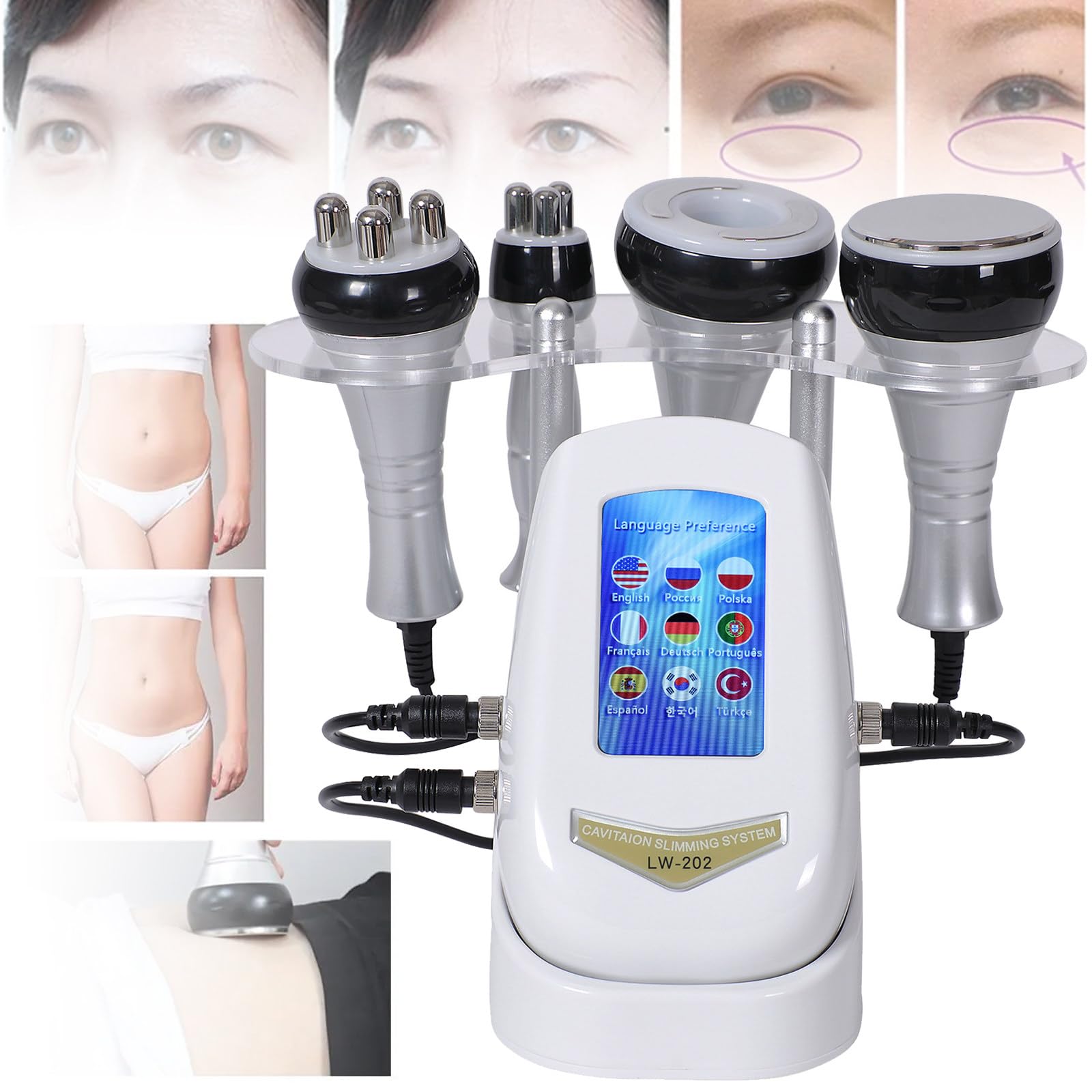 MáQuina CavitacióN Al VacíO UltrasóNica, Radiofrecuencia 40K Rf - MáQuina Para Esculpir El Cuerpo 4 En 1 Apriete La Piel, MáQuina Belleza Facial Del Cuerpo, Para Cara Brazo Cintura