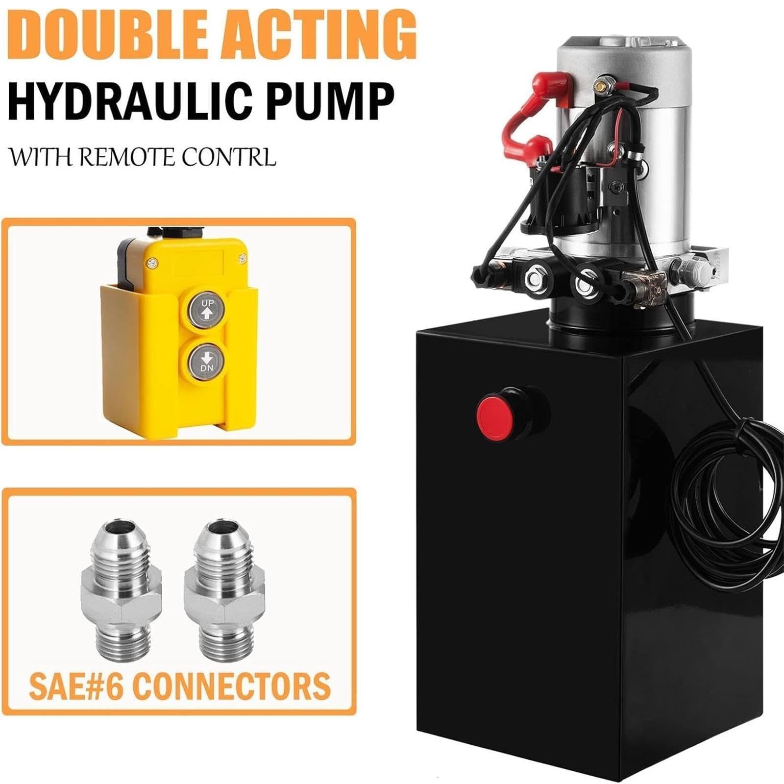 Pompe hydraulique à double effet 12 V CC, unité de puissance hydraulique