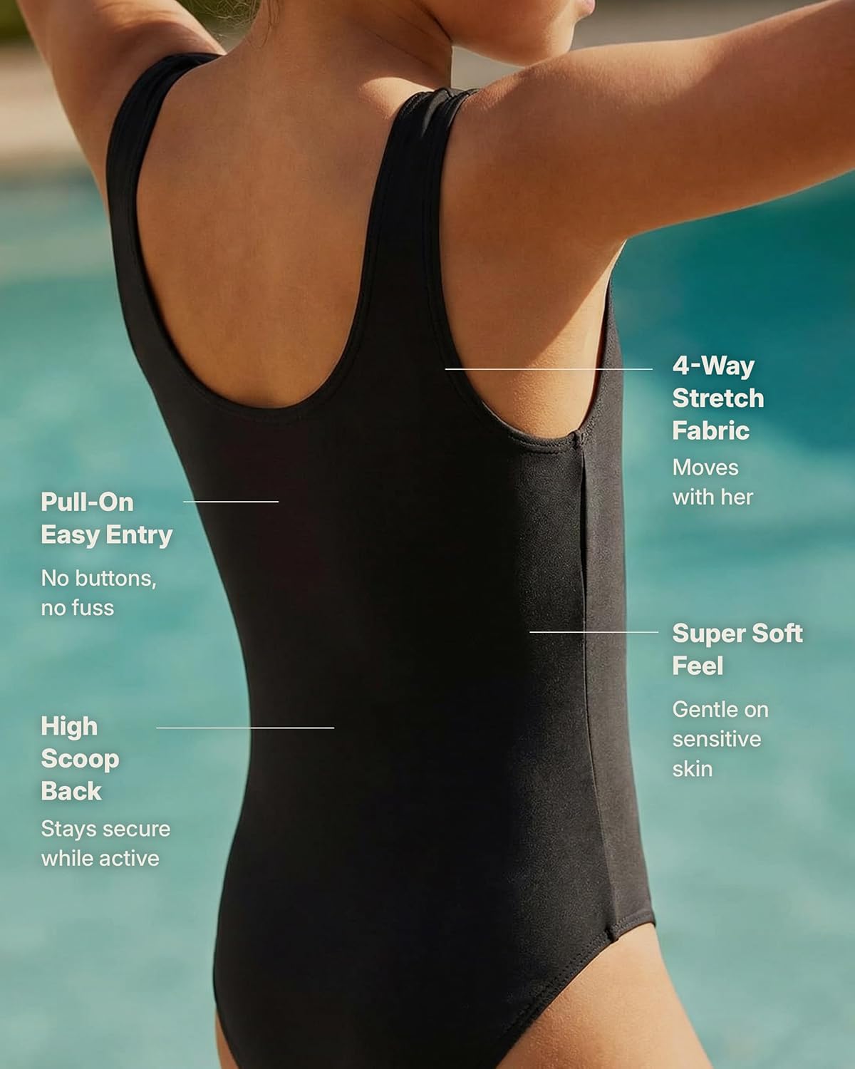 City Threads Girls One Piece Swimsuits UPF 50+, Made in the USA Swimwear, Girls Bathing Suits