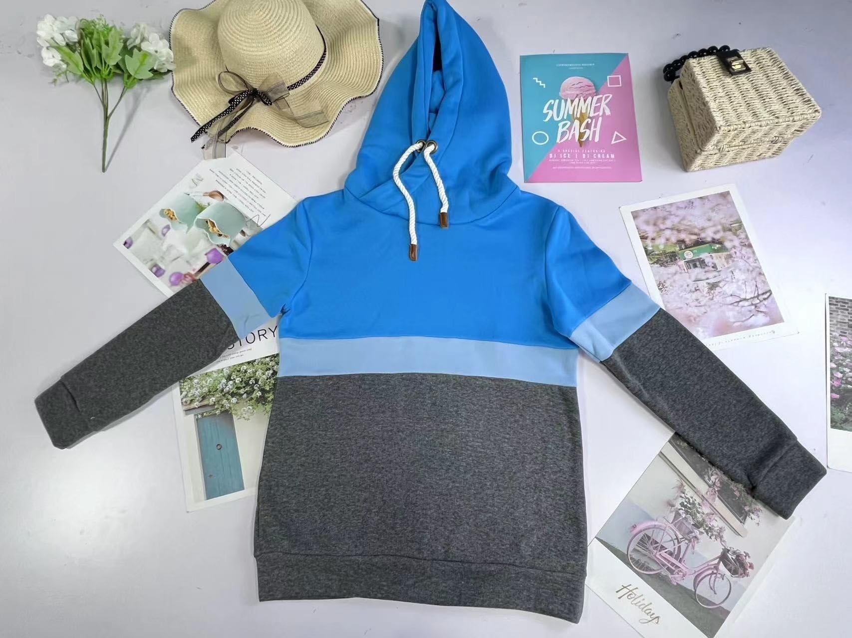 Felpa da Donna 1 Pezzo Tinta Unita Cuciture Casual Felpa transfrontaliera con Cappuccio Collo Alto for per L'uso Quotidiano,Casual