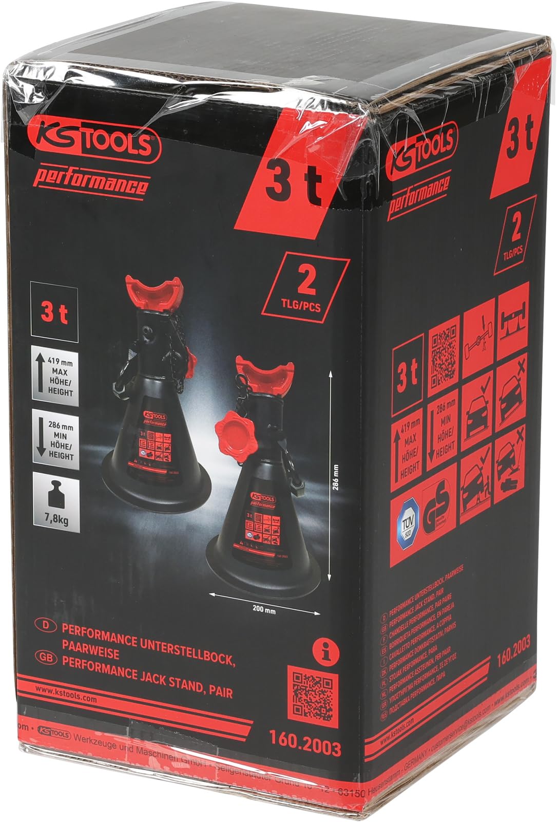 KS Tools 160.2003 Performance Unterstellbock, 3 t, paarweise